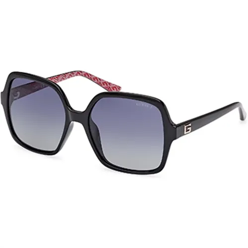 Polarisierte Schwarze Graue Sonnenbrille , Damen, Größe: 57 MM - Guess - Modalova