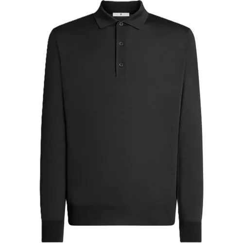 Langarm schwarzes Poloshirt - PT Torino - Modalova