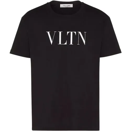 Vltn Print Cotton T-Shirt , male, Sizes: L - Valentino - Modalova