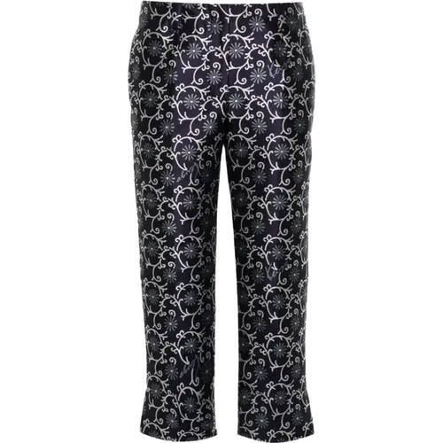 Blaue Blumen Jacquard Cropped Hose - Kenzo - Modalova