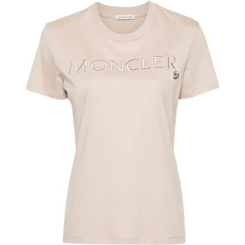 T-shirts and Polos with Logo , female, Sizes: L, XS, M, S - Moncler - Modalova