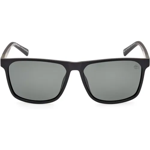 Rectangular Polarized Sunglasses Green Lens , unisex, Sizes: 59 MM - Timberland - Modalova