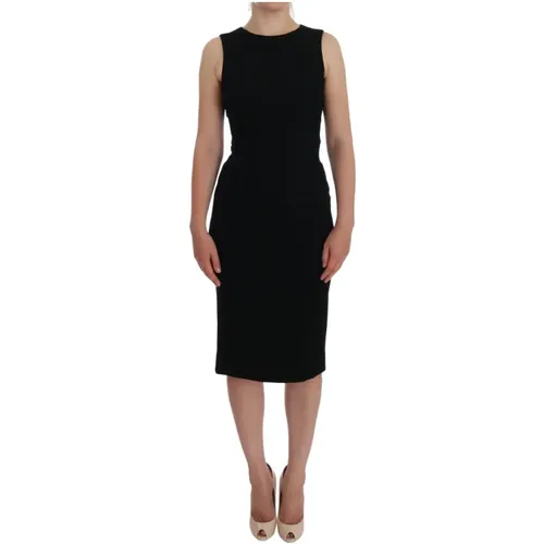 Stretch Crystal Sheath Gown Dress , female, Sizes: 2XS - Dolce & Gabbana - Modalova