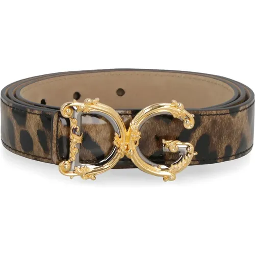 Leather Buckle Belt , female, Sizes: 85 CM, 80 CM, 90 CM, 75 CM - Dolce & Gabbana - Modalova