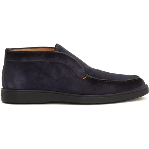 Blaue Slip-On Schuhe , Herren, Größe: 40 EU - Santoni - Modalova