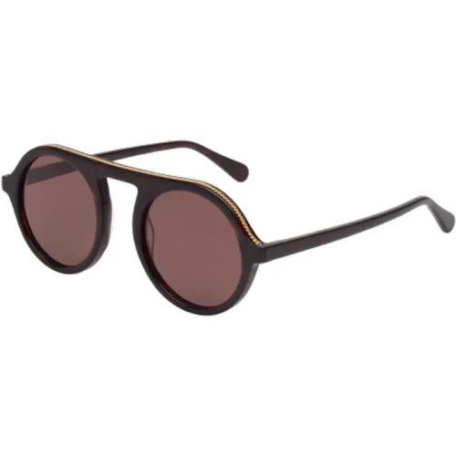 Falabella Sunglasses Havana Frame , female, Sizes: 48 MM - Stella Mccartney - Modalova