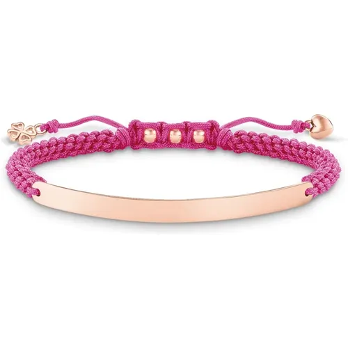 Pink/Rosegold Bracelet with Nylon Accents , female, Sizes: ONE SIZE - Thomas Sabo - Modalova