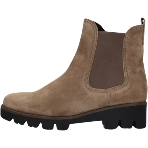 Cognac Wildleder Chelsea Boots , Damen, Größe: 42 EU - Gabor - Modalova