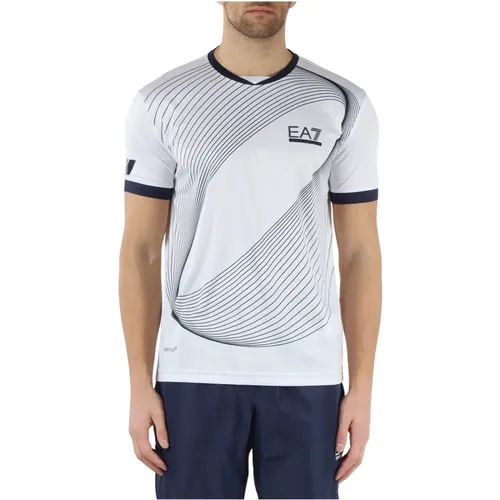 Ventus7 Technical Fabric T-Shirt with Logo Print , male, Sizes: M, 2XL, S - Emporio Armani EA7 - Modalova