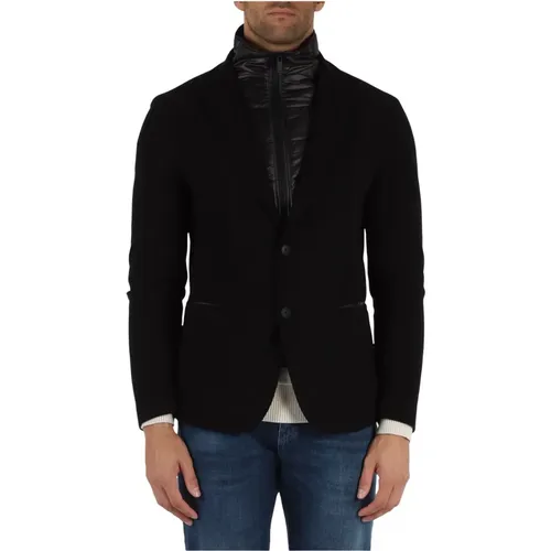 Schwarze Jacke mit abnehmbarem Brustschutz , Herren, Größe: XL - Hugo Boss - Modalova