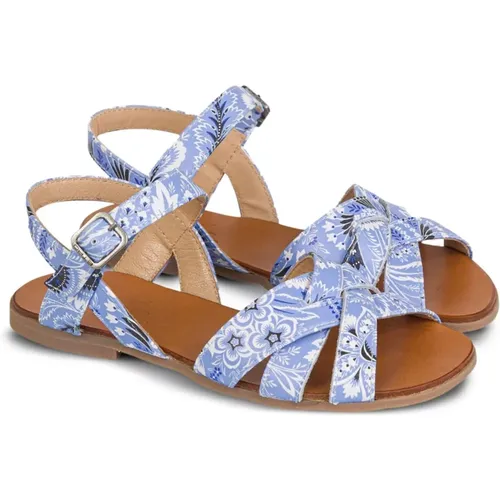 Blaue Gewebte Sandalen mit Paisley-Muster - ETRO - Modalova