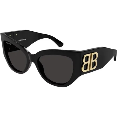 Schwarz Graue Sonnenbrille Bb0322S 002 - Balenciaga - Modalova