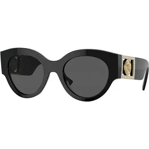 Stylish Sunglasses with Dark Grey , female, Sizes: 52 MM - Versace - Modalova