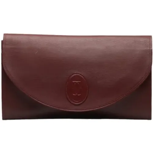 Pre-owned Leather clutches , female, Sizes: ONE SIZE - Cartier Vintage - Modalova