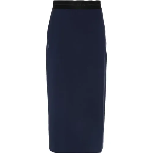 Wool Blend Slub Skirt , female, Sizes: 2XS, S, XS - Msgm - Modalova