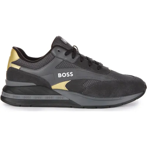 Runner Sneakers Gold Men , male, Sizes: 9 UK, 10 UK, 7 UK, 8 UK, 11 UK - Boss - Modalova