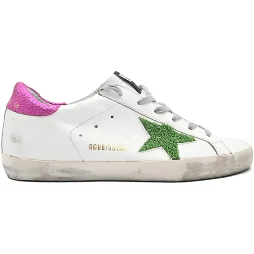 Superstar Green Star Sneakers , female, Sizes: 6 UK - Golden Goose - Modalova