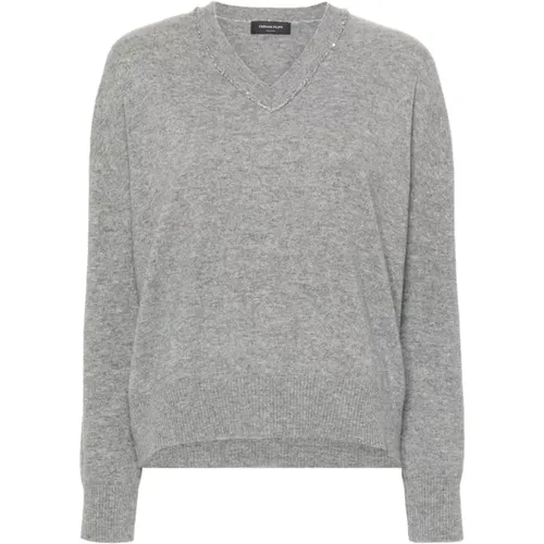 Grey Sweatshirt Aw24 Womens Clothing , female, Sizes: L, M - Fabiana Filippi - Modalova