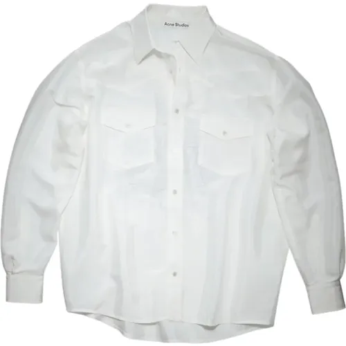 Weiße Knopfleiste Hemd - Cowboy Inspiriert , Herren, Größe: L - Acne Studios - Modalova