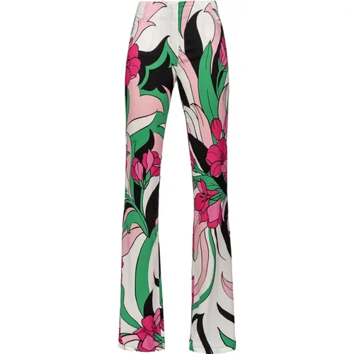 Fließende Hose Blumenprint , Damen, Größe: XS - pinko - Modalova