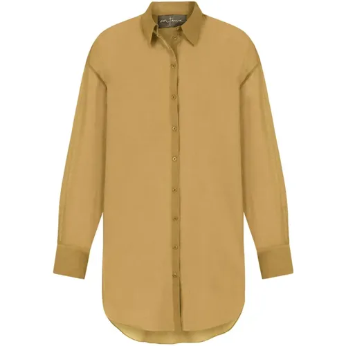 Matias, cotton voile shirt gold , female, Sizes: XL, 2XL, S, XS, L, M - Cortana - Modalova