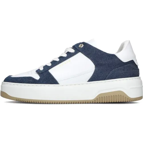 Weiße Leder Low Top Sneakers mit Blauen Details - Nubikk - Modalova