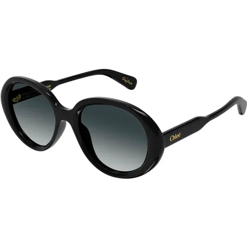 Sonnenbrille Ch0221S Schwarz , Damen, Größe: 55 MM - Chloé - Modalova