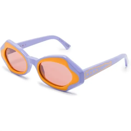 D7V Unlahand Lilac Sunglasses , female, Sizes: 53 MM - Marni - Modalova