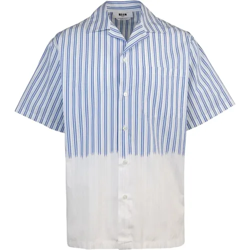 Striped Bowling Shirt , male, Sizes: L, XL - Msgm - Modalova