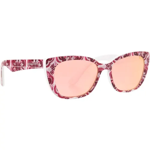 Pink Majolica Cat-Eye Sunglasses , female, Sizes: ONE SIZE - Dolce & Gabbana - Modalova