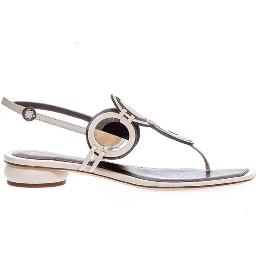 Weiße Leder Pan Sandalen - TORY BURCH - Modalova