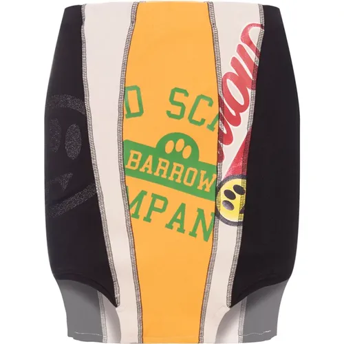 Multicoloured Asymmetrical Panel Pencil Mini Skirt , female, Sizes: M, S, L - Barrow - Modalova