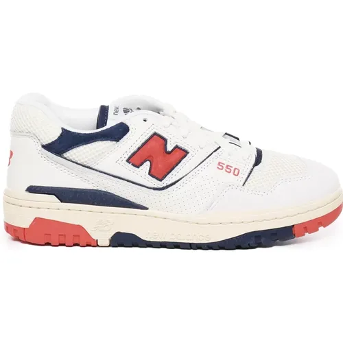 Weiße Leder Sneakers mit N Logo , Herren, Größe: 44 1/2 EU - New Balance - Modalova