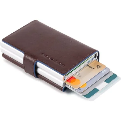 Dark Compact Wallet with Rfid Protection , male, Sizes: ONE SIZE - Piquadro - Modalova