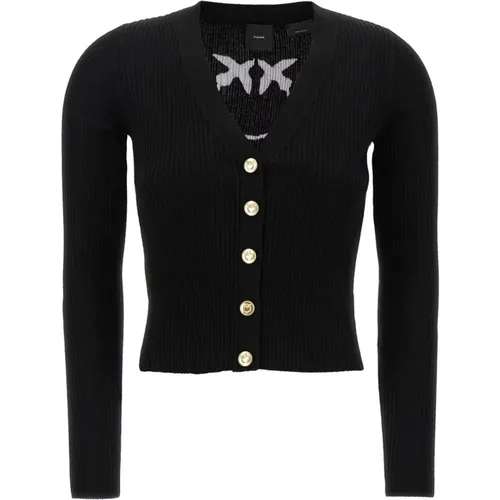 Schwarzer Pullover Aw23 Damenbekleidung , Damen, Größe: XL - pinko - Modalova