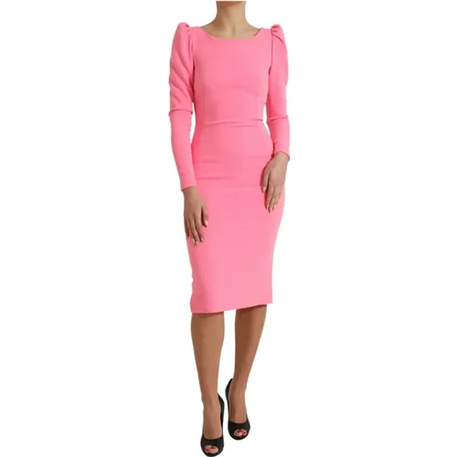 Elegantes Rosa Bodycon Midi Kleid - Dolce & Gabbana - Modalova