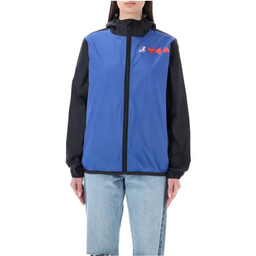 Bicolor Waterproof Zip Jacket with Hood , female, Sizes: XL - Comme des Garçons - Modalova