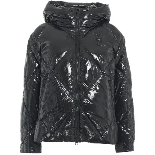 Schwarze Steppdaunenjacke Aw24 , Damen, Größe: M - Blauer - Modalova