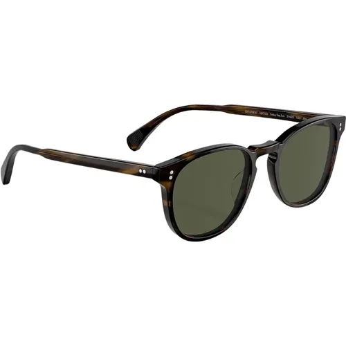 Round Transparent Havana Sunglasses with Green G-15 Lenses , male, Sizes: 51 MM - Oliver Peoples - Modalova