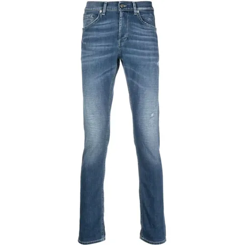 Slim-Fit Whiskered Jeans Upgrade Kollektion , Herren, Größe: W35 - Dondup - Modalova