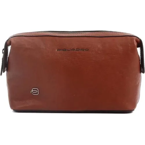 Leather Clutch Beauty Case , unisex, Sizes: ONE SIZE - Piquadro - Modalova