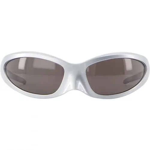 Silber Acetat Sonnenbrille , unisex, Größe: ONE Size - Balenciaga - Modalova