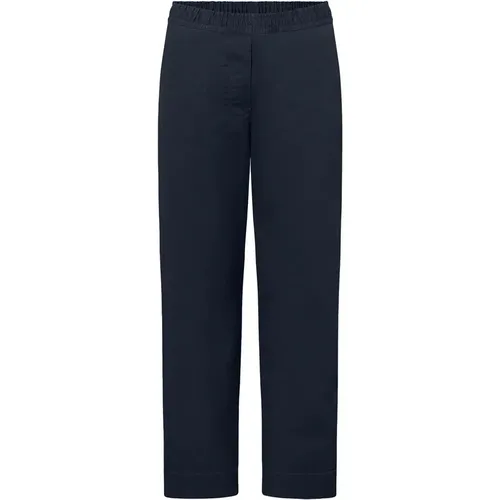 Dunkelblaue Garment Dyed Twill Hose , Damen, Größe: M - Rue De Tokyo - Modalova