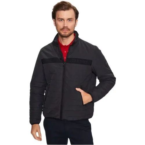 Zippered Padded Jacket with Elastic Finish , male, Sizes: XL, M, S, L - Tommy Hilfiger - Modalova