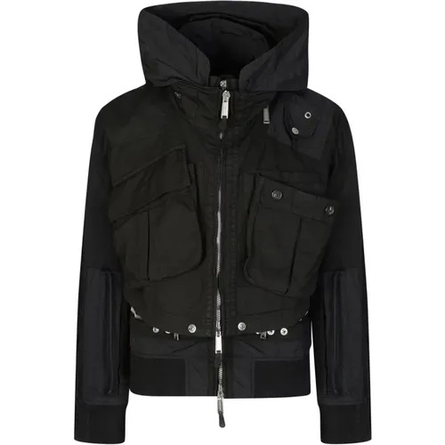 Multi Pocket Hooded Jacket , male, Sizes: L, M - Dsquared2 - Modalova