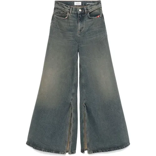 Denim Wide Leg Jeans , female, Sizes: W26, W24, W25, W28 - Amish - Modalova