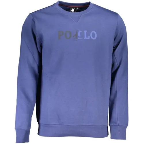 Blaues Crewneck Fleece Sweatshirt Logo Print , Herren, Größe: XL - U.S. Polo Assn. - Modalova