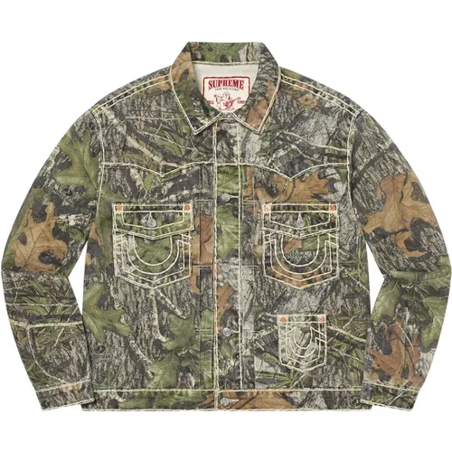 Limited Edition Denim Trucker Jacket Camo , male, Sizes: S, L, XL - Supreme - Modalova