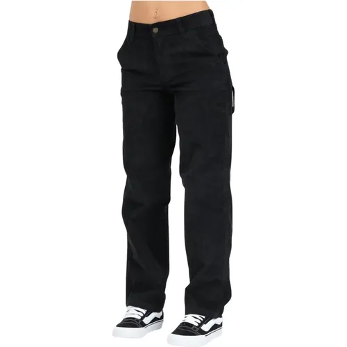 Schwarze Cord Carpenter Hose , Damen, Größe: W25 - Dickies - Modalova