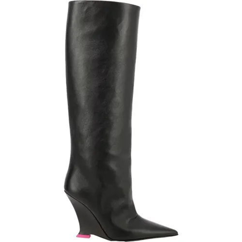 Leather Boots with Side Zipper , female, Sizes: 5 UK, 4 UK - 3Juin - Modalova